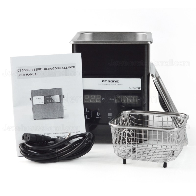GT SONIC S-Series 2-9L Touch Panel Ultrasonic Cleaner 50-200W with Hot Water Cleaning